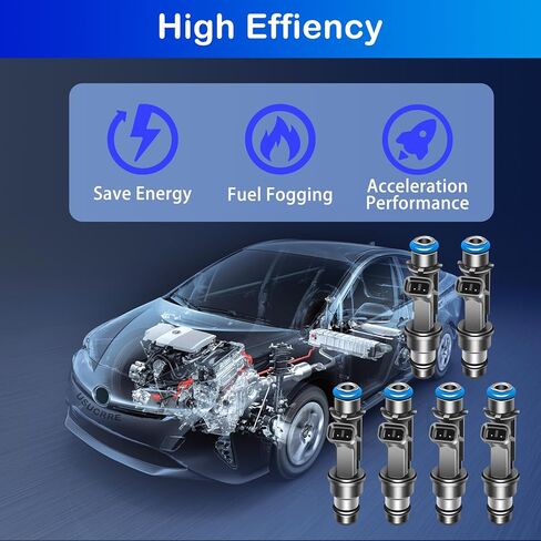 Upgraded 12586551 6 Pack Fuel Injectors Compatible with Buick LeSabre/Regal 2001-2004,for Park Avenue,for Chevy Camaro 2000-2002,for Impala Monte Carlo,for Pontiac Bonneville Firebird 3.8L in Kuwait