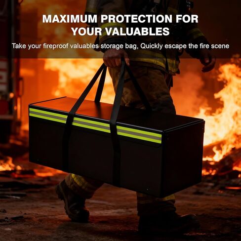 Large Fireproof Document Bags 24x12x12" Waterproof Storage Bag & Fireproof Folder Safe Box for Cash, Photo Albums, Valuables, Extra Large Fireproof Storage Bag with Silicone Coating & Zipper Closure in Saudi Arabia