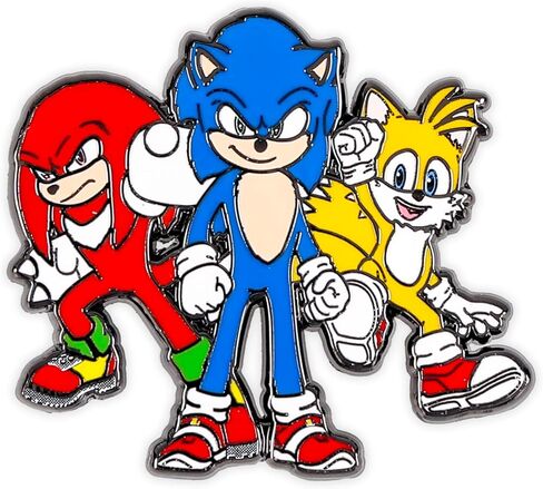 Sonic The Hedgehog 3 Character Trio Enamel Pin | Accessories For Lanyard, Backpack in Saudi Arabia
