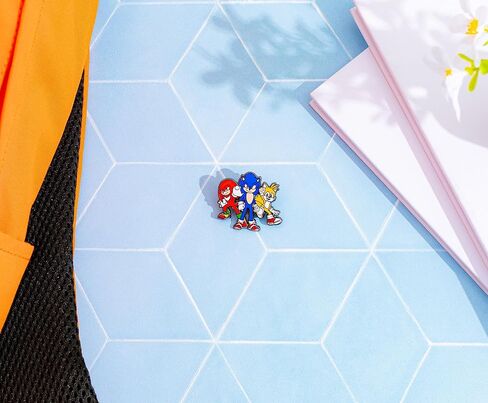 Sonic The Hedgehog 3 Character Trio Enamel Pin | Accessories For Lanyard, Backpack in Saudi Arabia
