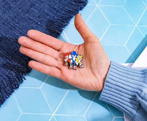 Sonic The Hedgehog 3 Character Trio Enamel Pin | Accessories For Lanyard, Backpack in Saudi Arabia