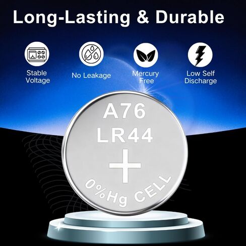Toyohira LR44 Batteries 10 Pack, L1154F AG13 357 303 SR44 A76 1.5V High Capacity Alkaline Button Coin Cell Batteries for Watches, Calculators, Toys and Small Electronics in Kuwait