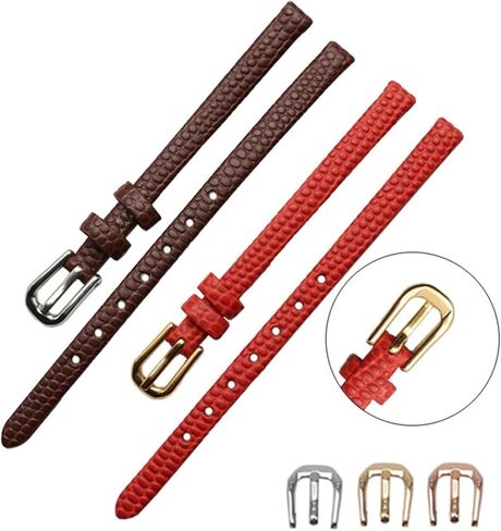 Genuine Leather Watchband womens bracelet 6mm 8mm 10mm 12mm lizards leather watch strap small wristwatches belt Pin buckle in Saudi Arabia