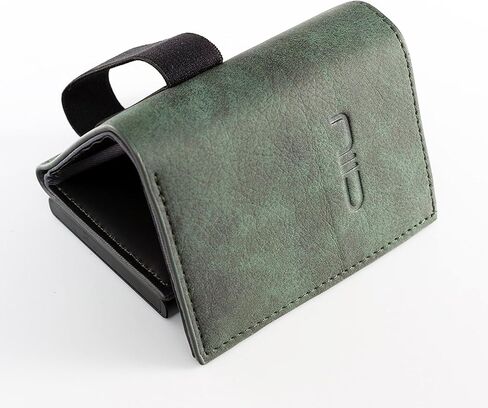 محفظة NIID للرجال، محفظة جيب أمامي بسيطة للرجال - محفظة جلدية ثنائية الطي لمنع RFID مع حامل بطاقات منبثقة، ونافذتين لبطاقة الهوية، ومشبك نقود وصندوق هدايا (أخضر) in Kuwait