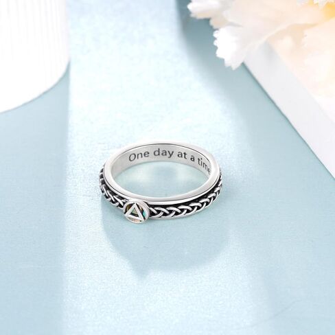 Sobriety Ring 925 Sterling Silver anxiety spinner rings Sobriety Gifts Jewelry for Women in Saudi Arabia