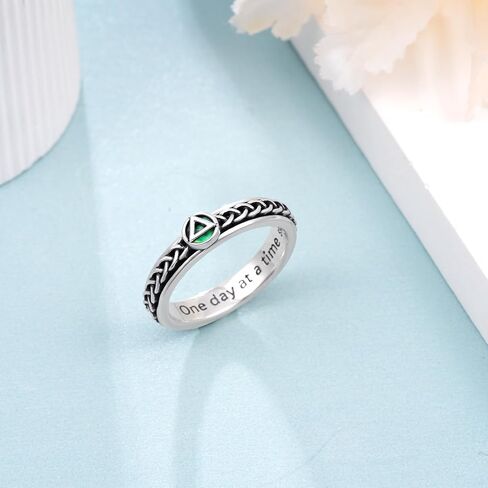 Sobriety Ring 925 Sterling Silver anxiety spinner rings Sobriety Gifts Jewelry for Women in Saudi Arabia