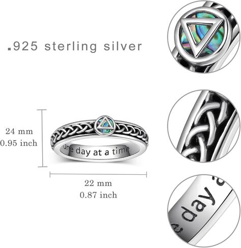 Sobriety Ring 925 Sterling Silver anxiety spinner rings Sobriety Gifts Jewelry for Women in Saudi Arabia