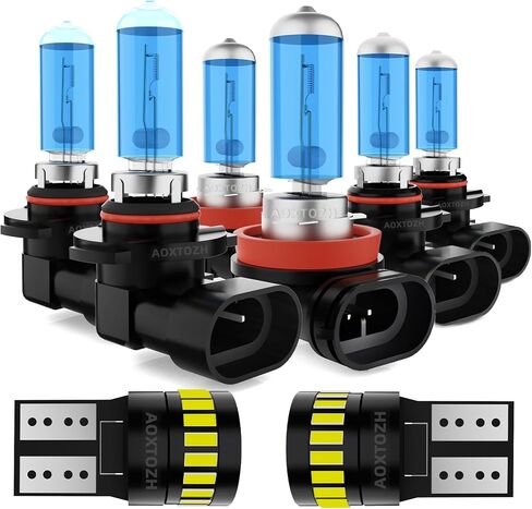 HeadLight Bulbs Fit for 2013-2016 Ford Escape,9005 H11 High Low Beam Light Bulbs 9145 Fog Light License Plate Lights Combo,Halogen HeadLight,300% Brightness,Plug and Play,6000K White,8 Pcs in Saudi Arabia
