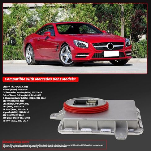 1669002800 D1S 6000K Headlight Control Unit, Bulb 6000K Set 2008-2025 for Mercedes SL SLK SLC M GL GLS GLK GLE C B A-Class Peat# 1729015400 130732931201 1729015400 166900280080 in Saudi Arabia