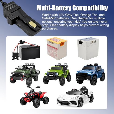 شاحن 12 فولت متوافق مع عجلات الطاقة 12 فولت بطارية علوية رمادية وبرتقالية، بديل متوافق مع فيشر برايس 00801-0638 00801-1869 00801-1778 00801-0972 00801-1480 شحن بطارية ألعاب الركوب in Kuwait