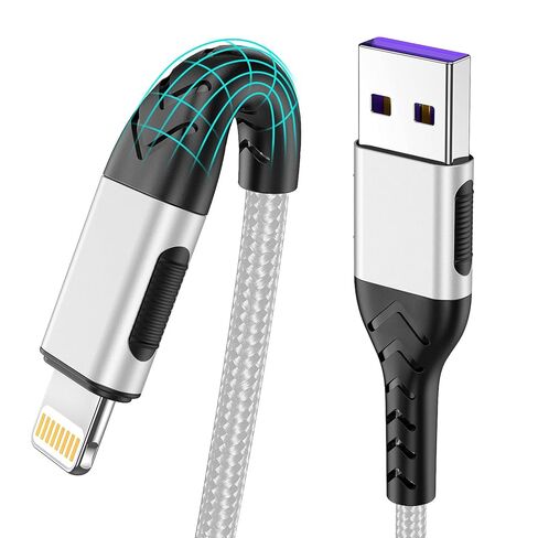 iPhone Charger, [Apple MFi Certified] 3Pack 1FT USB A Cable for Fast Charger Cable, Durable iPhone Charging Cord Compatible with iPhone Xs Max/XS/XR/X/8/7/6S/6/Plus/SE/iPad(Silver) in Kuwait