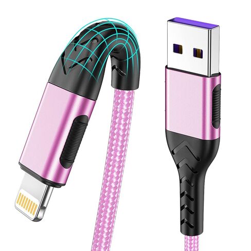 iPhone Charger, [Apple MFi Certified] 3Pack 1FT USB A Cable for Fast Charger Cable, Durable iPhone Charging Cord Compatible with iPhone Xs Max/XS/XR/X/8/7/6S/6/Plus/SE/iPad(Silver) in Kuwait