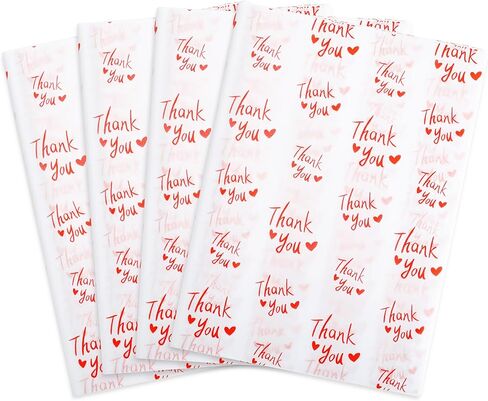 MR FIVE 100 Sheets Black Thank You Tissue Paper Bulk, 20" x 14", Black & White Thank You Tissue Paper for Packaging, Gift Bags, Graduation, Birthday, Thanksgiving in Saudi Arabia