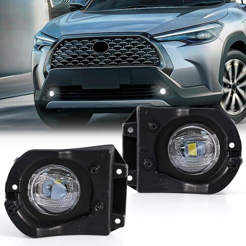 LED Fog Light For Toyota Corolla Cross 2020-2024 Replacement High Bright Driving Daytime Light Bulb with Bezels+Wire Harness in Kuwait