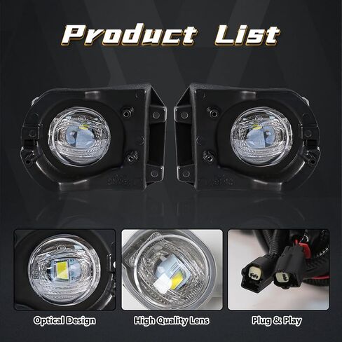 LED Fog Light For Toyota Corolla Cross 2020-2024 Replacement High Bright Driving Daytime Light Bulb with Bezels+Wire Harness in Kuwait