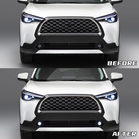 LED Fog Light For Toyota Corolla Cross 2020-2024 Replacement High Bright Driving Daytime Light Bulb with Bezels+Wire Harness in Kuwait