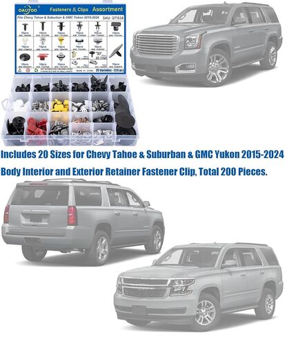 200 قطعة من OAUTOO تناسب Chevy Tahoe & Suburban GMC Yukon 2015-2024 مجموعة مشبك تثبيت داخلي وخارجي لجسم السيارة in Saudi Arabia