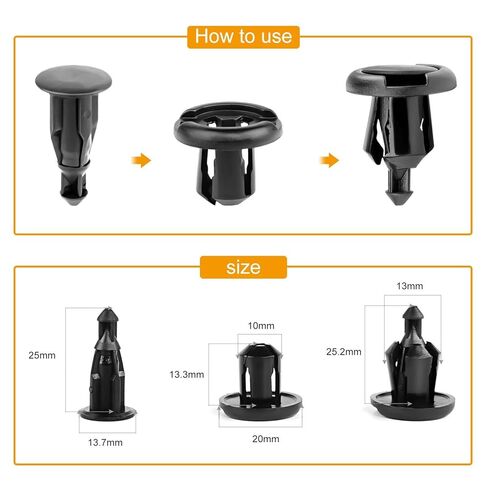 GRC-08 40PCS Fender Clips for Honda and Acura -91503-SZ3-003 40 Pcs Fastener Rivet Clips Nylon Bumper Automotive Furniture Assembly Expansion Screws Kit Auto Body 10mm in Saudi Arabia