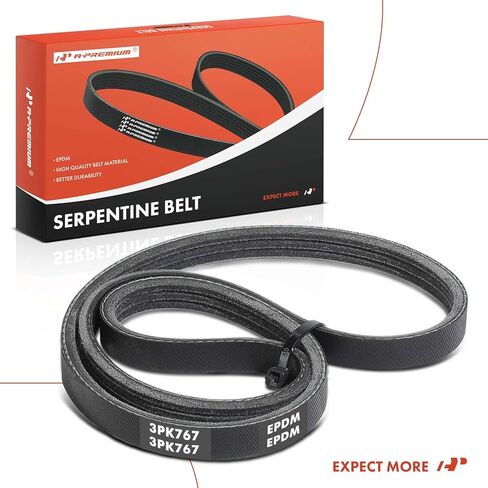 حزام محرك أفعواني A-Premium مقاس 30.19 بوصة متوافق مع سيارات Ford وHonda وMazda وLexus & Toyota - Camry 1988-1991، Civic، CRX، Probe، Celica، RAV4، ES250، 626، MX-6 in Saudi Arabia