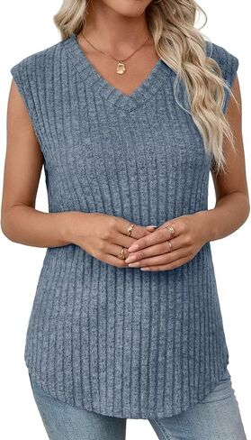 قمصان نسائية صيفية بدون أكمام من Valiamcep، قمصان ربيعية برقبة على شكل V، ملابس كاجوال فضفاضة تناسب الموضة العصرية in Kuwait