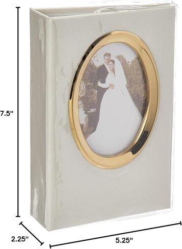 Pioneer Photo Albums 100-Pocket Moire Cover Album with Goldtone Oval Frame for 4 by 6-Inch Prints, Ivory in Saudi Arabia
