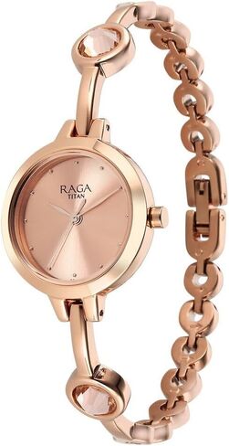Titan Raga Viva Quartz Analog Rose Gold Dial Metal Strap Watch for Women-NS2576WM02 in Saudi Arabia