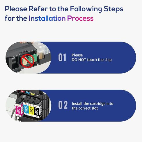 خراطيش حبر LC501 متوافقة مع خراطيش حبر Brother LC501 تعمل حبر LC501XL LC501 مع طابعة Brother MFC-J1360DW MFC-J1410DW MFC-J1260W (أسود/سماوي/أرجواني/أصفر، 4 عبوات) in Kuwait