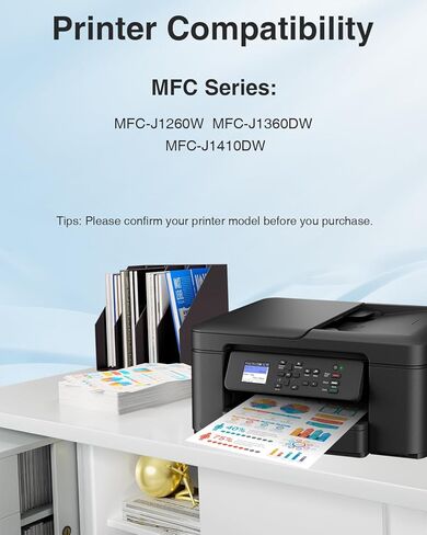 خراطيش حبر LC501 حبر سلسلة LC501 متوافق مع خراطيش حبر Brother LC501XL LC 501 لطابعة Brother MFC-J1360DW MFC-J1260W MFC-J1410DW (4 عبوات، أسود سماوي أرجواني أصفر) in Kuwait