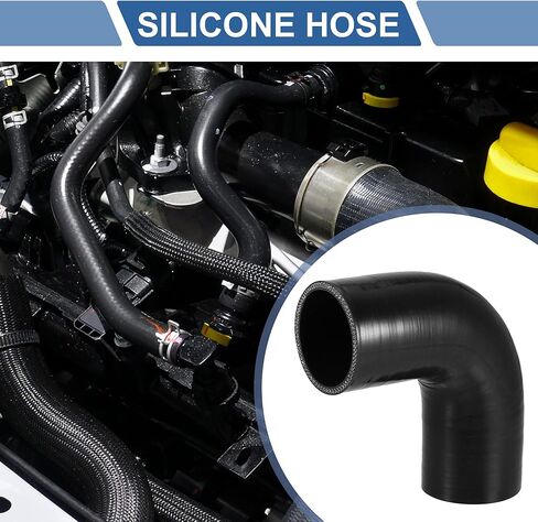 X AUTOHAUX 1 Pcs 60mm 2.36" ID 120mm 4.72" Length 90 Degrees Black Car Silicone Hose Coolant Hose Universal in Saudi Arabia