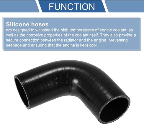 X AUTOHAUX 1 Pcs 60mm 2.36" ID 120mm 4.72" Length 90 Degrees Black Car Silicone Hose Coolant Hose Universal in Saudi Arabia