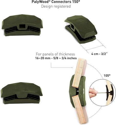 موصل PlayWood 150 درجة للأداة - مجموعة أثاث مجانية - أخضر عسكري in Kuwait