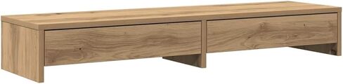 vidaXL Monitor Stand with Drawers Artisian Oak 39.4x10.6x5.9 Engineered Wood in Kuwait