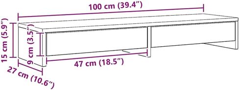 vidaXL Monitor Stand with Drawers Artisian Oak 39.4x10.6x5.9 Engineered Wood in Kuwait