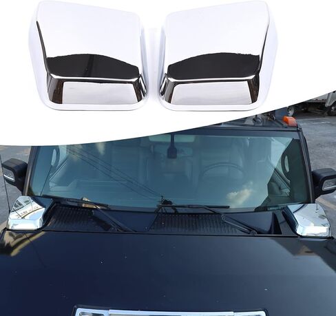 PIUGILH 14 قطعة مجموعة كاملة من الديكور الخارجي لـ Hummer H2 2003-2009، غطاء فتحة تهوية جانبية لغطاء مدخل الهواء، مقبض الباب الخارجي وغطاء ضوء مصباح الضباب الأمامي، جميل وعصري، فضي in Saudi Arabia