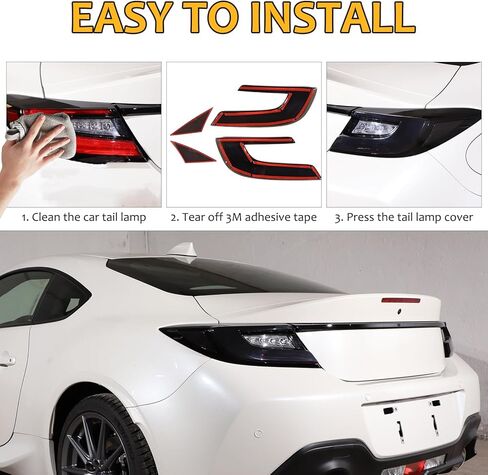 Sekhyna مصباح خلفي للسيارة غطاء حماية أسود مدخن ABS 4 قطع متوافق مع Toyot@ 86 GR86 Subaru BRZ ZD8 2022-2025 غطاء ضوء الفرامل الخلفي للسيارة ملحقات الكسوة in Saudi Arabia