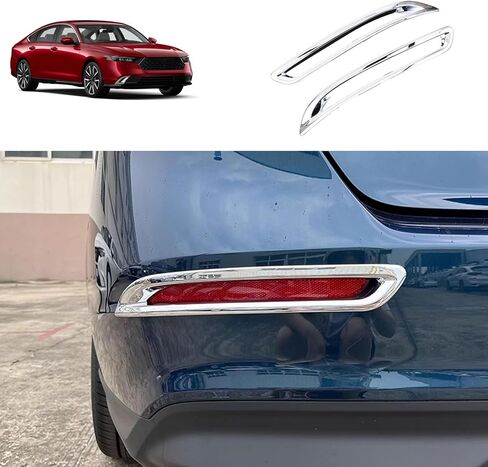 Rear Fog Lights Covers Compatible With Honda Accord 2023 2024 Back Fog Lamp Light Cover Trim Exterior Car Accessories ABS 2PCS(Black) in Saudi Arabia