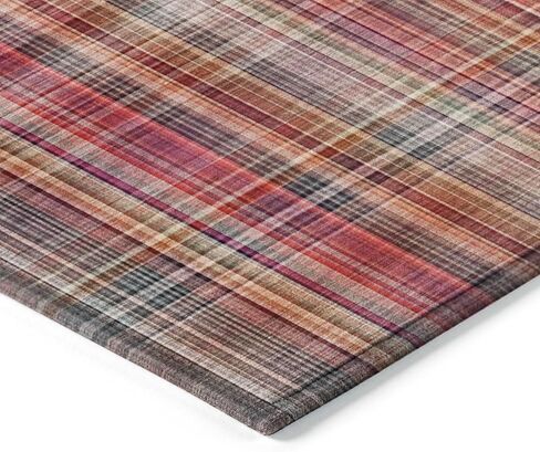Addison Rugs Chantille ACN541 Red 2'3" x 7'6" Indoor Outdoor Hallway Runner Rug, Stain Resistant Washable Kitchen Area Carpet for Bathroom, Laundry and Bedroom in Saudi Arabia