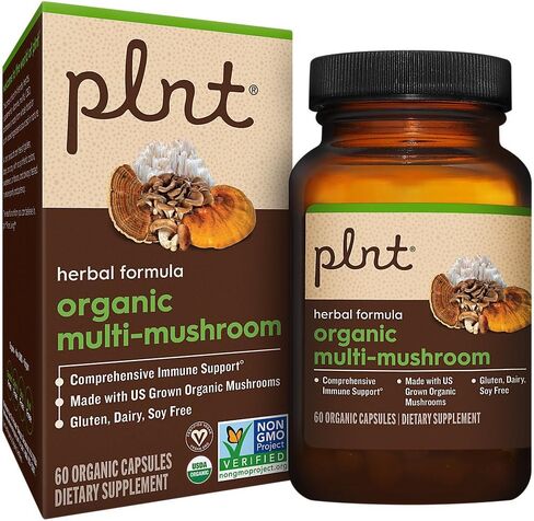 plnt Organic Multi-Mushroom - Herbal Formula for Comprehensive Immune Support (120 Capsules) in Saudi Arabia