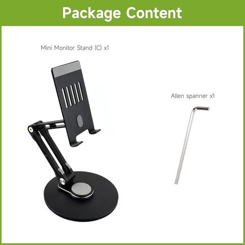 Waveshare Portable Monitor Adjustable Stand, Compatible with 4~18.5inch Monitors, Supports Multi-axis Rotation, Weighted Base and Ergonomic Design, Foldable for Easy Storage in Saudi Arabia