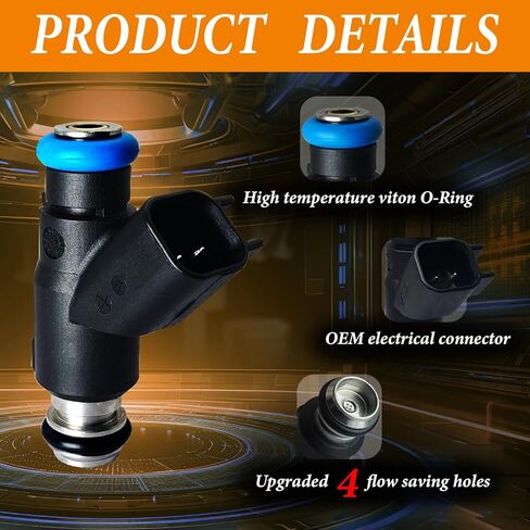 Upgraded 12613412 6.0L Flex Fuel Injectors Fits for Chevy: Silverado Express Suburban 2500 3500; For GMC:Yukon XL Sierra Savana 2500 3500, 2010-2020, 4 Holes, V8 6.0L,OEM #12613412 (8 Pcs) in Kuwait