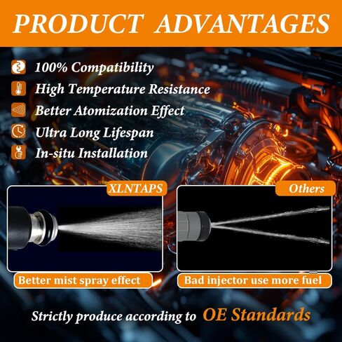 Upgraded 12613412 6.0L Flex Fuel Injectors Fits for Chevy: Silverado Express Suburban 2500 3500; For GMC:Yukon XL Sierra Savana 2500 3500, 2010-2020, 4 Holes, V8 6.0L,OEM #12613412 (8 Pcs) in Kuwait