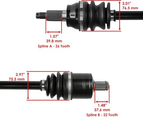 Caltric Front Left and Right Cv Joint Axles Compatible with Polaris Rzr Xp 4 1000 Eps 2014 2015 2016 in Saudi Arabia