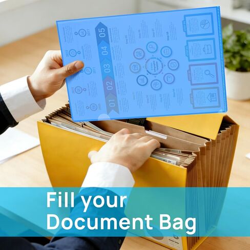 45PCS Clear Document Folders (Multiple Colors) Colored Plastic Project Pockets, Transparent Plastic File Sleeves, L-Type Plastic Folders for Letter Size A4 Paper, School Office Supplies in Kuwait