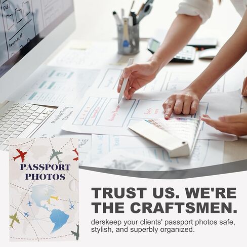 PruQuaiy150-Pack Passport Photo Organizer Folder with Pockets & Compartments for 2x2 Print, Picture Display, Travel Document Organizer - Small Business Supplies - Passport Holder for Travel in Kuwait