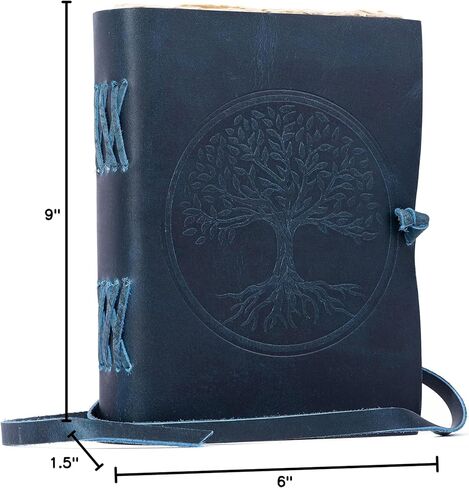 Leather Journal for women and men 8 x 6-inch Antique Handmade lined Deckle Edge Vintage Paper Tree of Life/Writing Notebook Diary, Writing pad Gift for Artist, Sketch (8x6) in Kuwait