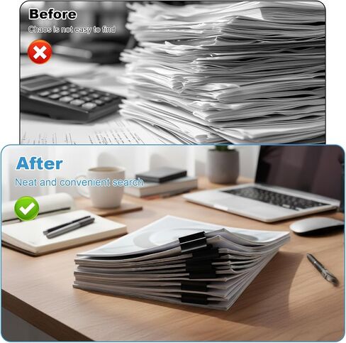 300 قطعة من مشابك الورق المتوسطة، 1.25 بوصة، مشابك ورقية سوداء للوازم المكتبية، مشابك ورقية للمعلمين، مستلزمات الأعمال الورقية المنزلية in Kuwait