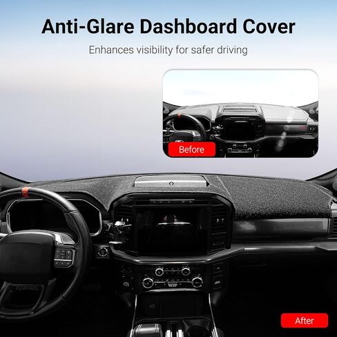 Dash Cover for Chevrolet Silverado/GMC Sierra 1500/2500 HD/3500 HD, 2022–2025, with Forward Collision Alert, Without Heads-Up Display, Fits 13.4" Screen, Black in Saudi Arabia