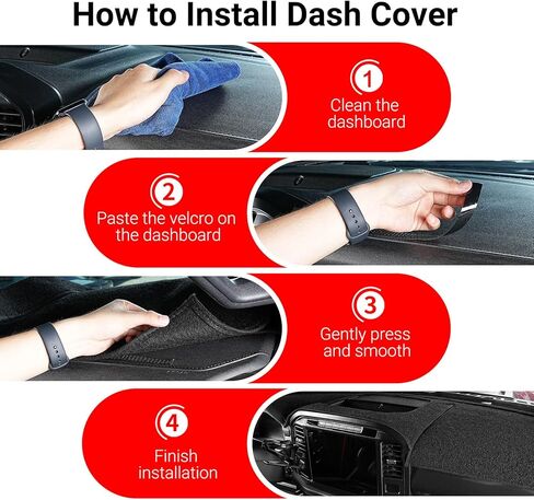 Dash Cover for Chevrolet Silverado/GMC Sierra 1500/2500 HD/3500 HD, 2022–2025, with Forward Collision Alert, Without Heads-Up Display, Fits 13.4" Screen, Black in Saudi Arabia