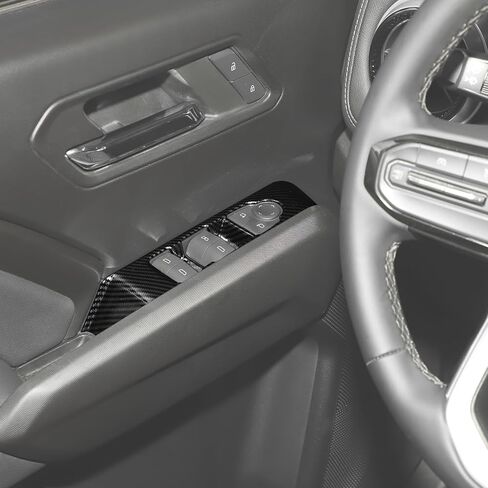 غطاء لوحة التحكم بمفتاح رفع النافذة RT-TCZ ملحقات الديكور الداخلية لسيارة Chevy Colorado 2023 2024 2025، لـ GMC Canyon 2023-2025 (ألياف الكربون السوداء) in Saudi Arabia