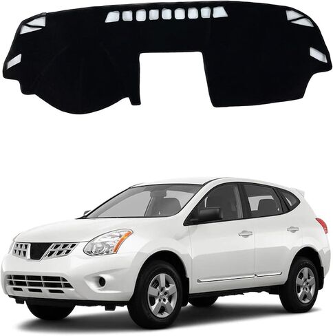 حصيرة لوحة القيادة المُحدثة لسيارة نيسان مورانو 2015-2019 من البوليستر، حصيرة لوحة القيادة غير قابلة للانزلاق، غطاء عاكس للزجاج الأمامي، ملحقات داخلية باللون الأسود in Kuwait